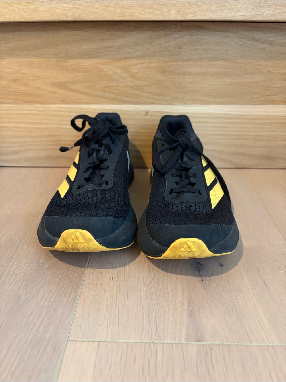 adidas Kids Black and Yellow Sport Sneakers